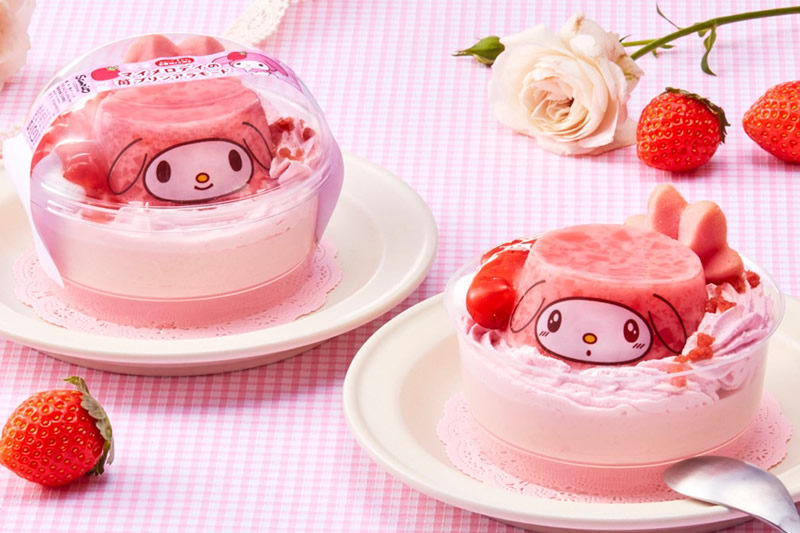 マイメロディの苺プリンアラモード