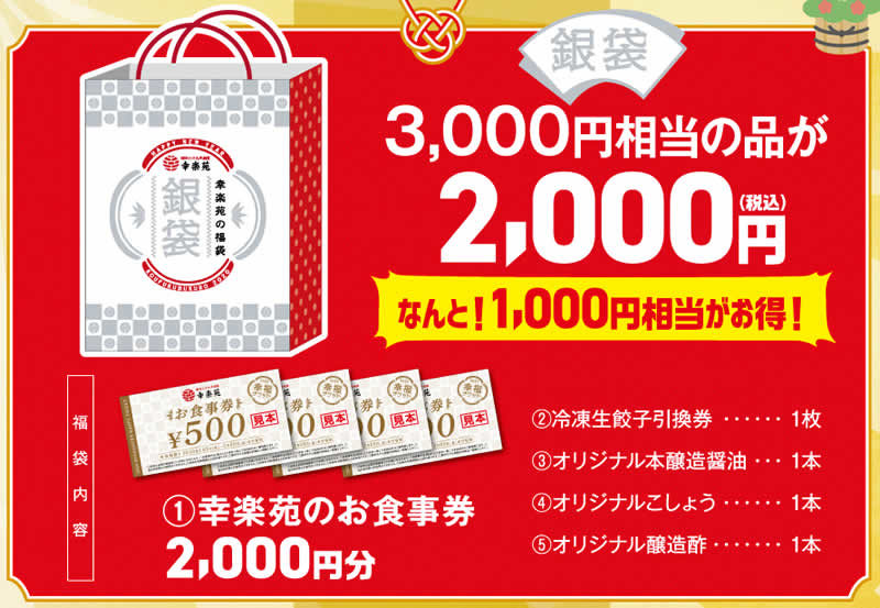 幸楽苑の福袋 2000円