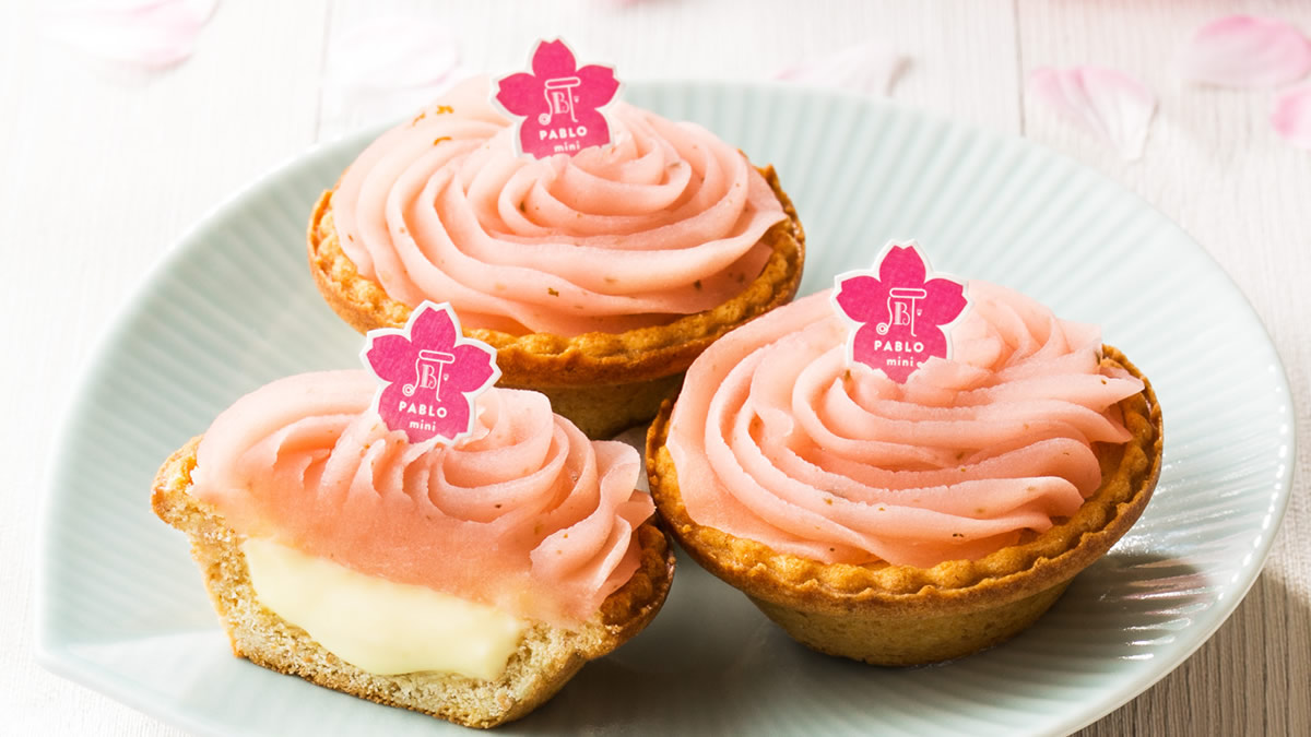 パブロミニ さくらもち 登場 桜の華やかな香りとモチモチのぎゅうひで 桜もち を表現したチーズタルト