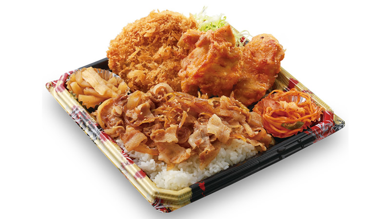 生姜焼丼から揚げチキンカツ弁当