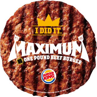 直火焼きの100%ビーフパティ原寸大オリジナルステッカー