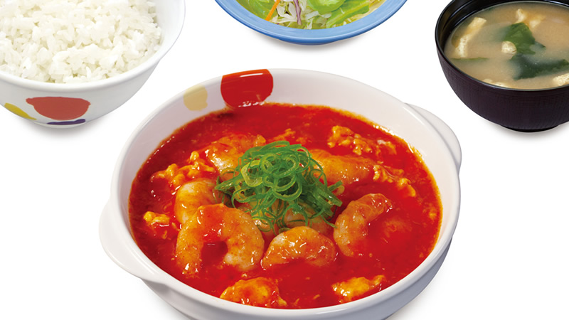 松屋 海老のチリソース定食