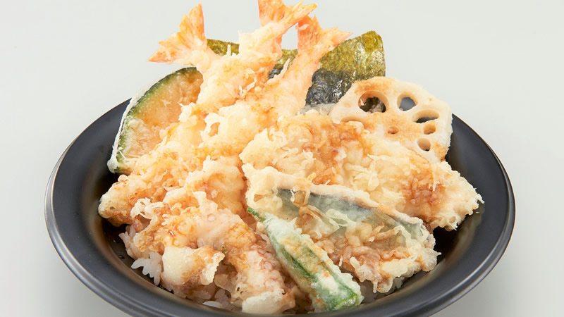 にぎやか海老天丼
