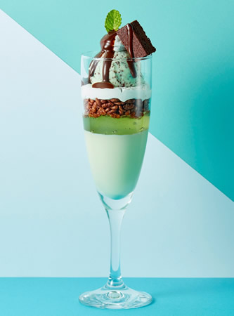チョコミン党グラスパフェ