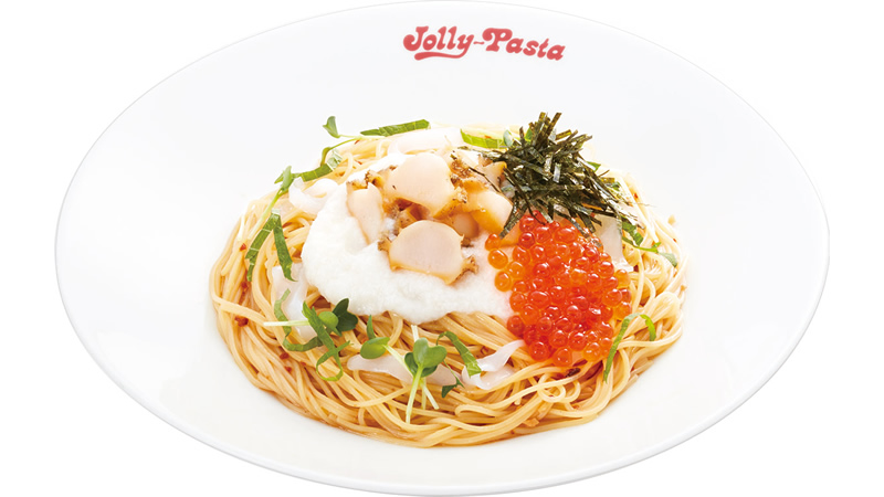 冷製カッペリーニ アワビといくらの贅沢とろろ和風