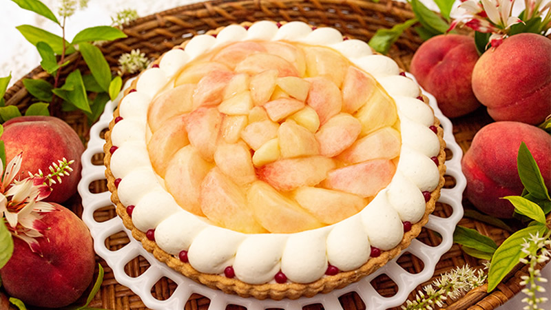 桃のショートケーキタルト
