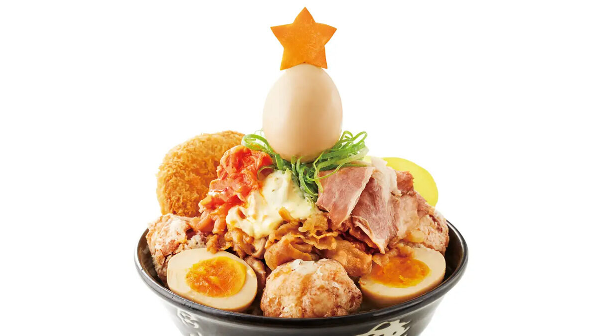 すた丼屋 クリスマス限定「極み肉玉ツリーすた丼」