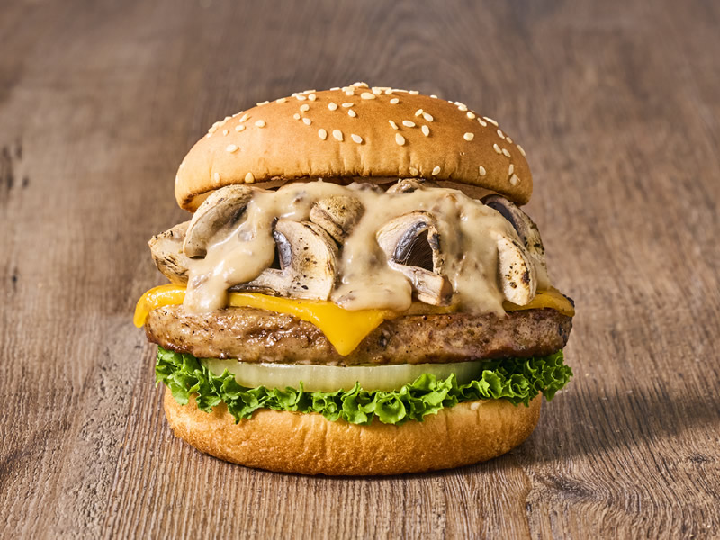 ダブルマッシュルームチーズバーガー