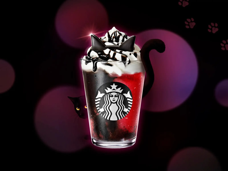 スターバックス「アサイー ベリー フラペチーノ(黒猫フラペチーノ)」