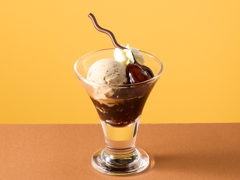 マロンと紅茶ゼリーのグラスデザート