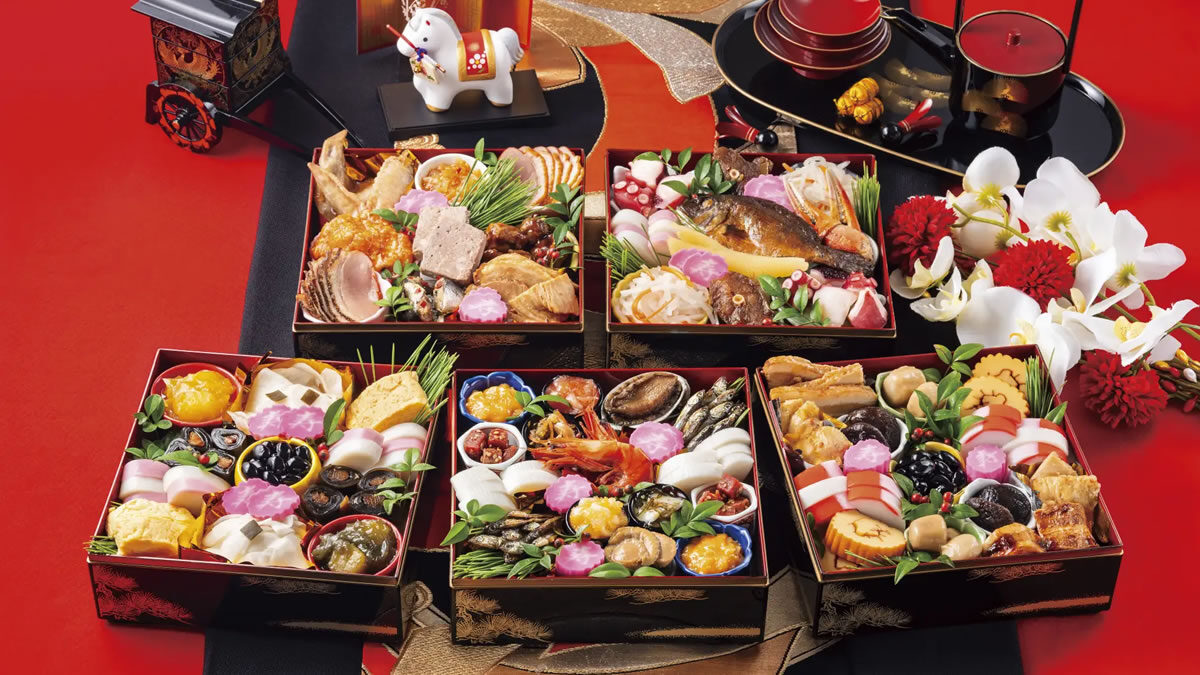 おせち五段重「選べるおせち」全種盛 (全43種、本体価格8,500円/税込9,180円)