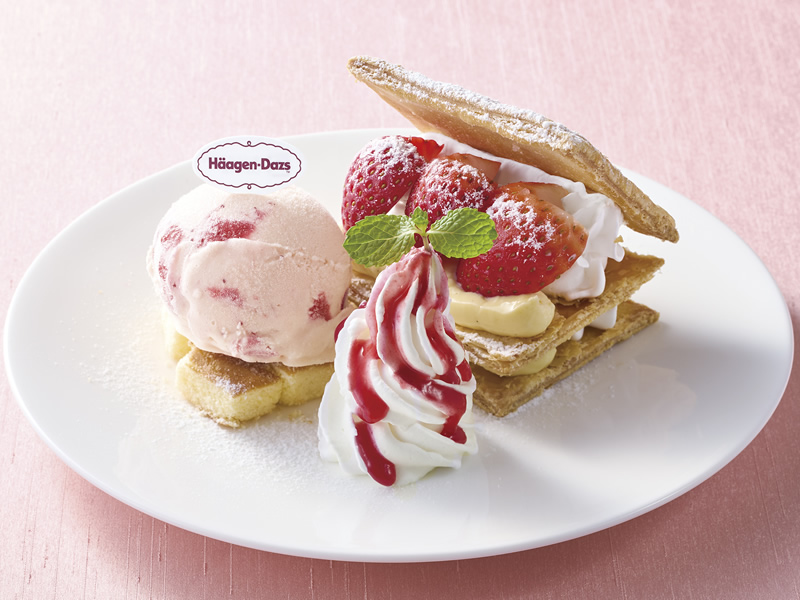 ハーゲンダッツといちごのミルフィーユ