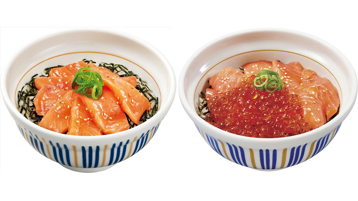 なか卯「サーモン丼」「サーモンいくら丼」