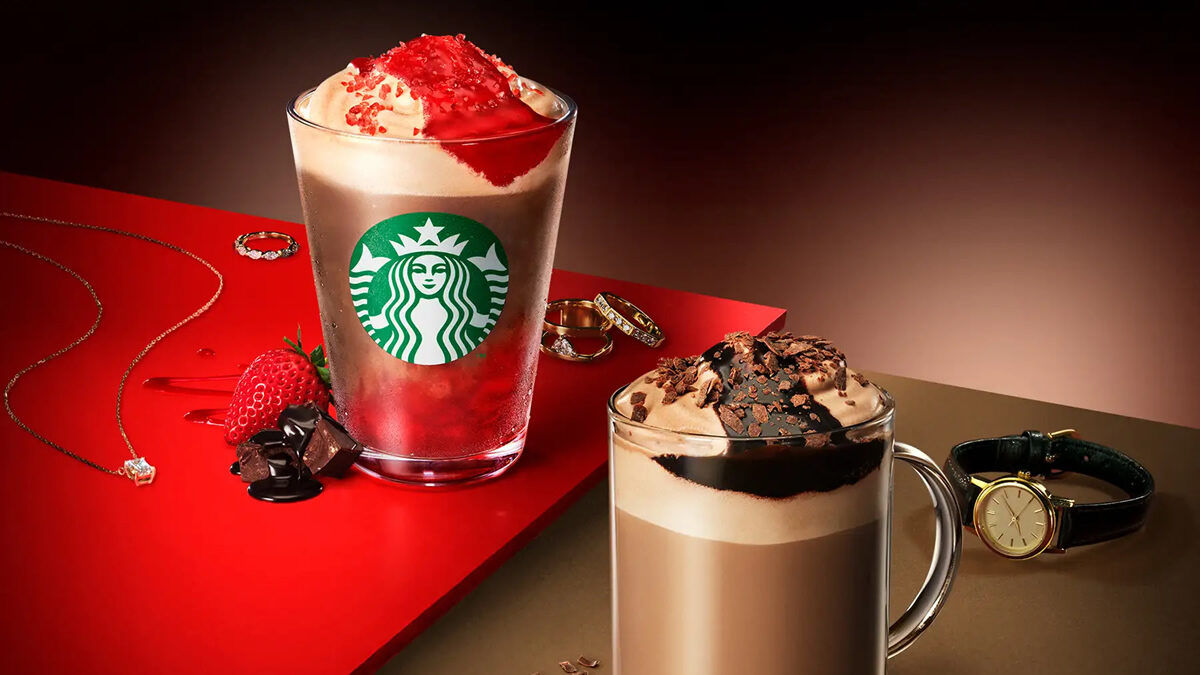 スターバックス｜バレンタイン限定「カカオ＆ストロベリームースフラペチーノ」「カカオ ムース ラテ」