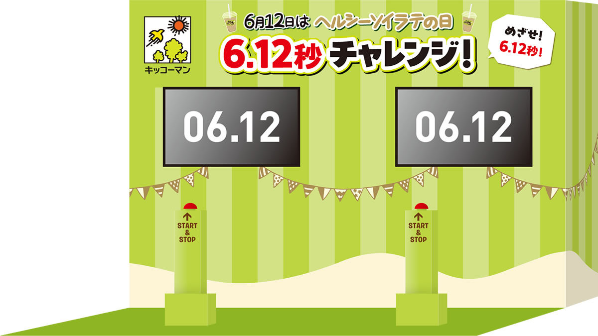 6月12日はヘルシーソイラテの日!6.12秒チャレンジ