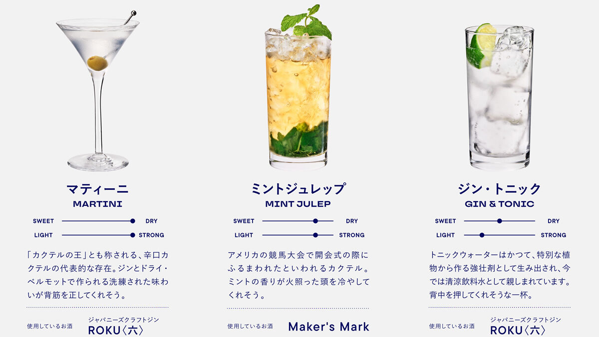 BAR グラスとコトバ｜サントリー