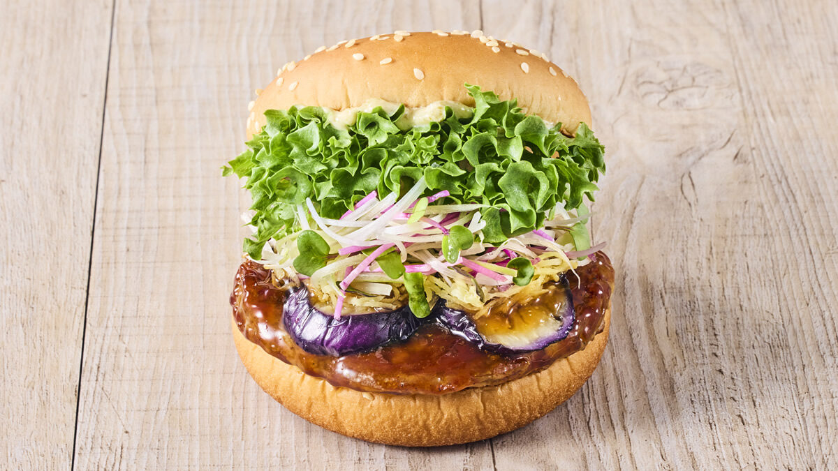 柚子胡椒香る 香味野菜の照り焼きバーガー