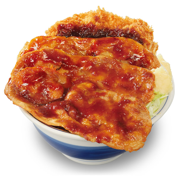 大判豚の生姜焼きとチキンカツの合い盛り