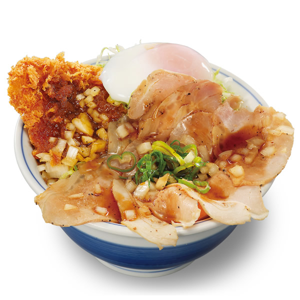 (温たま付)ローストポークとロースカツの合い盛り丼
