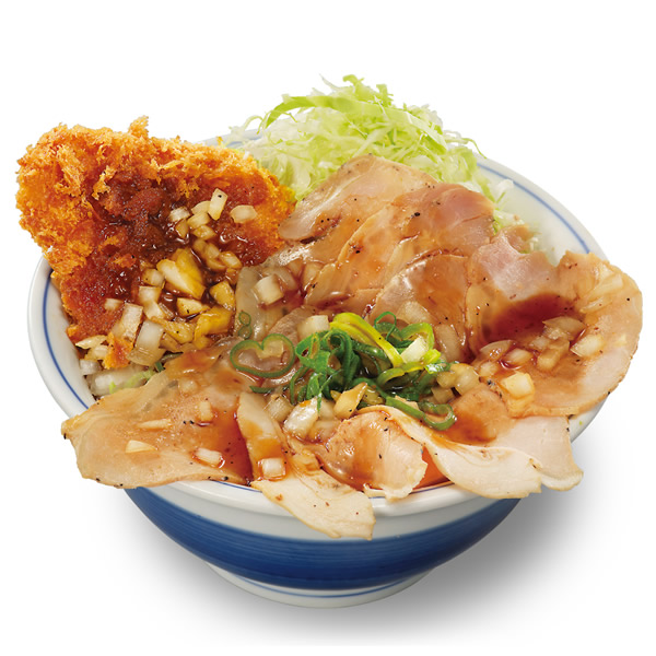 かつや「ローストポークとロースカツの合い盛り丼」